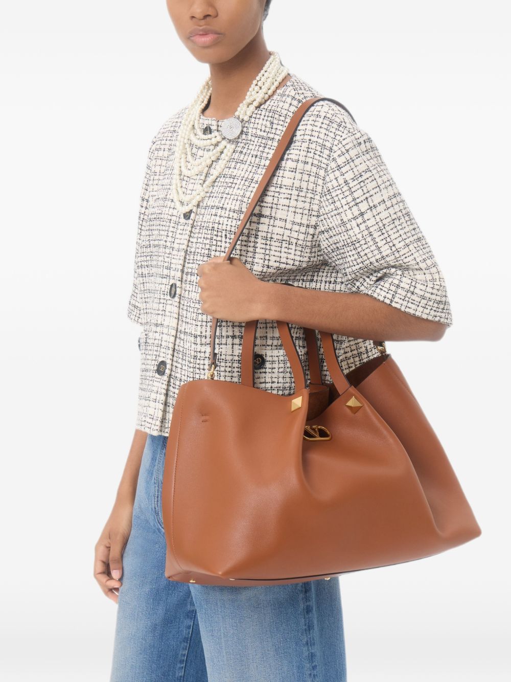 Valentino Garavani Women Vlogo Signature Large Leather Tote VALENTINO GARAVANI