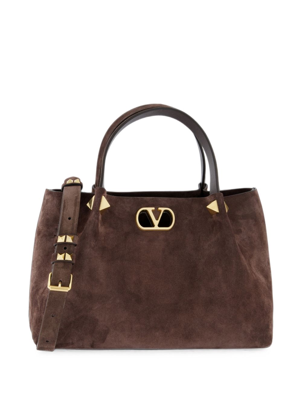 Valentino Garavani Women Vlogo Signature Small Suede Leather Tote VALENTINO GARAVANI