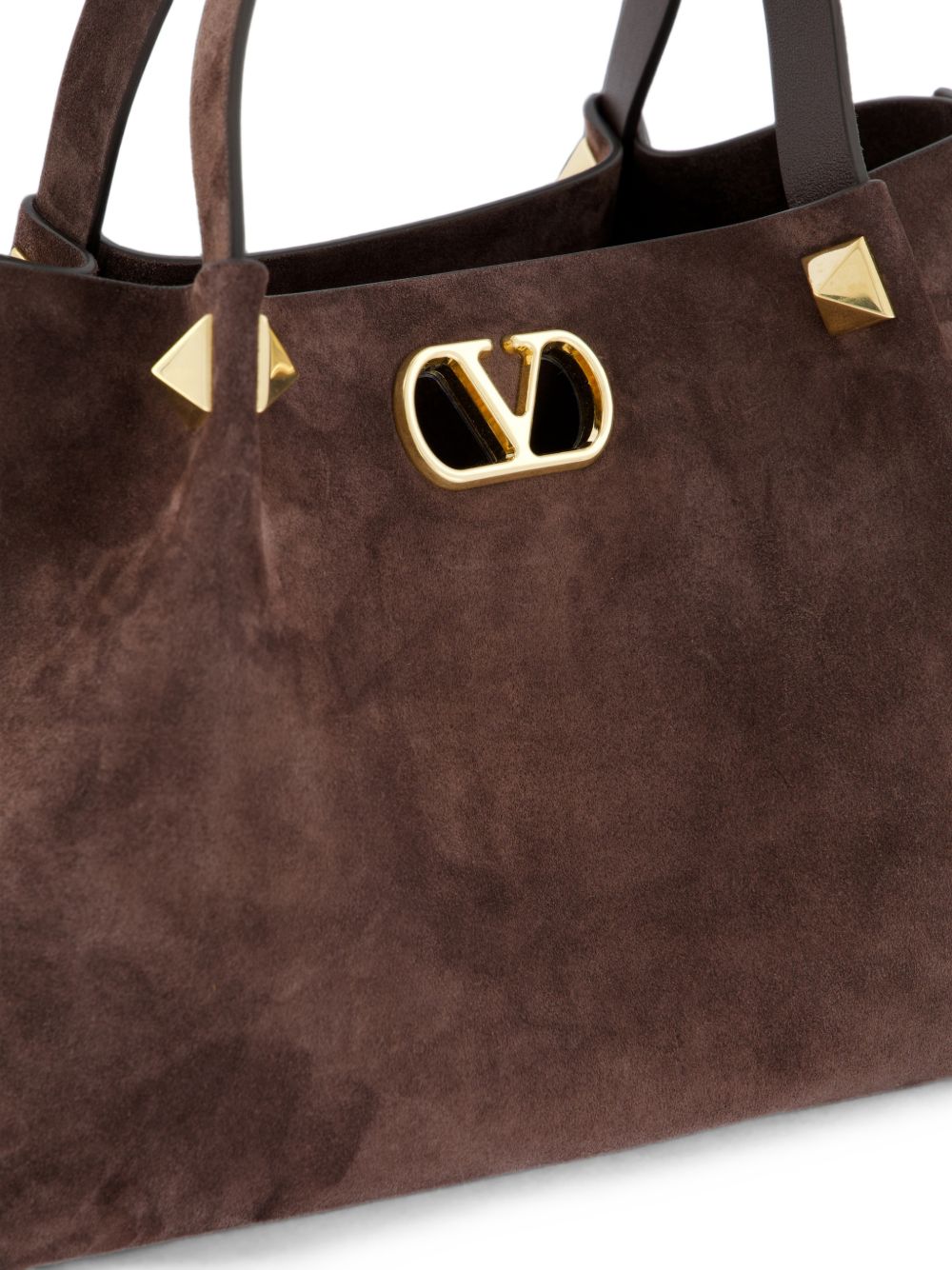 Valentino Garavani Women Vlogo Signature Small Suede Leather Tote VALENTINO GARAVANI