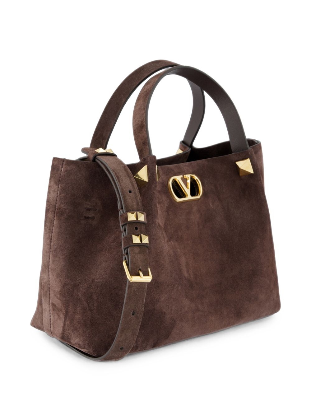 Valentino Garavani Women Vlogo Signature Small Suede Leather Tote VALENTINO GARAVANI