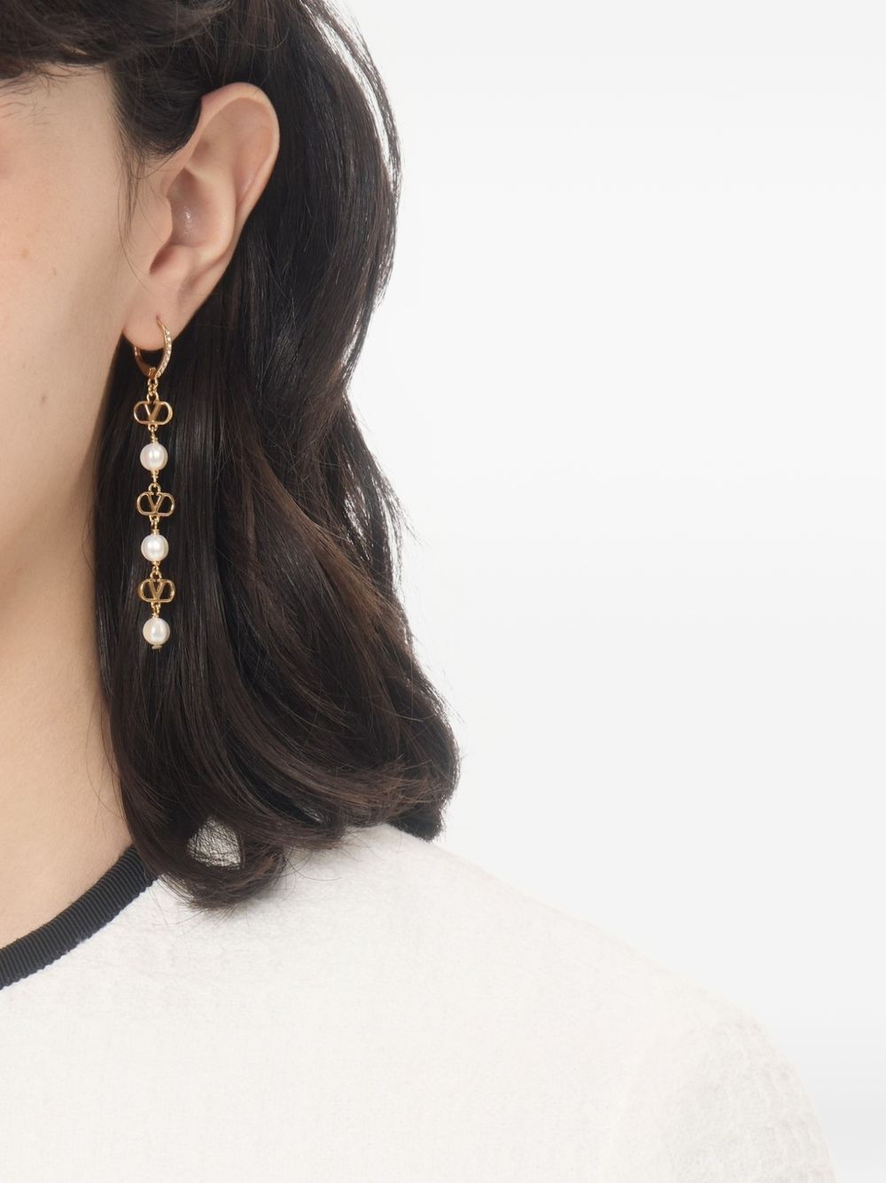 Valentino Garavani Women Vlogo Signature Pearl Earrings VALENTINO GARAVANI