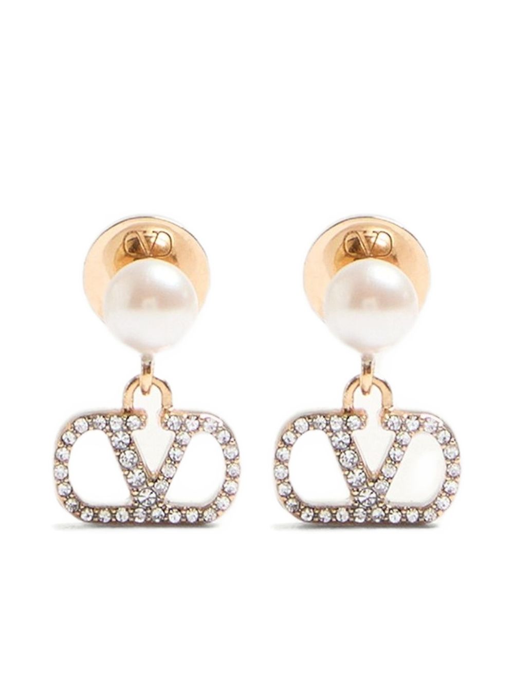 Valentino Garavani Women Vlogo Signature Strass Pearl Earrings VALENTINO GARAVANI