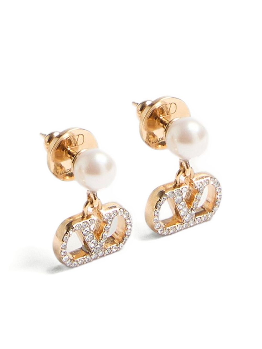 Valentino Garavani Women Vlogo Signature Strass Pearl Earrings VALENTINO GARAVANI