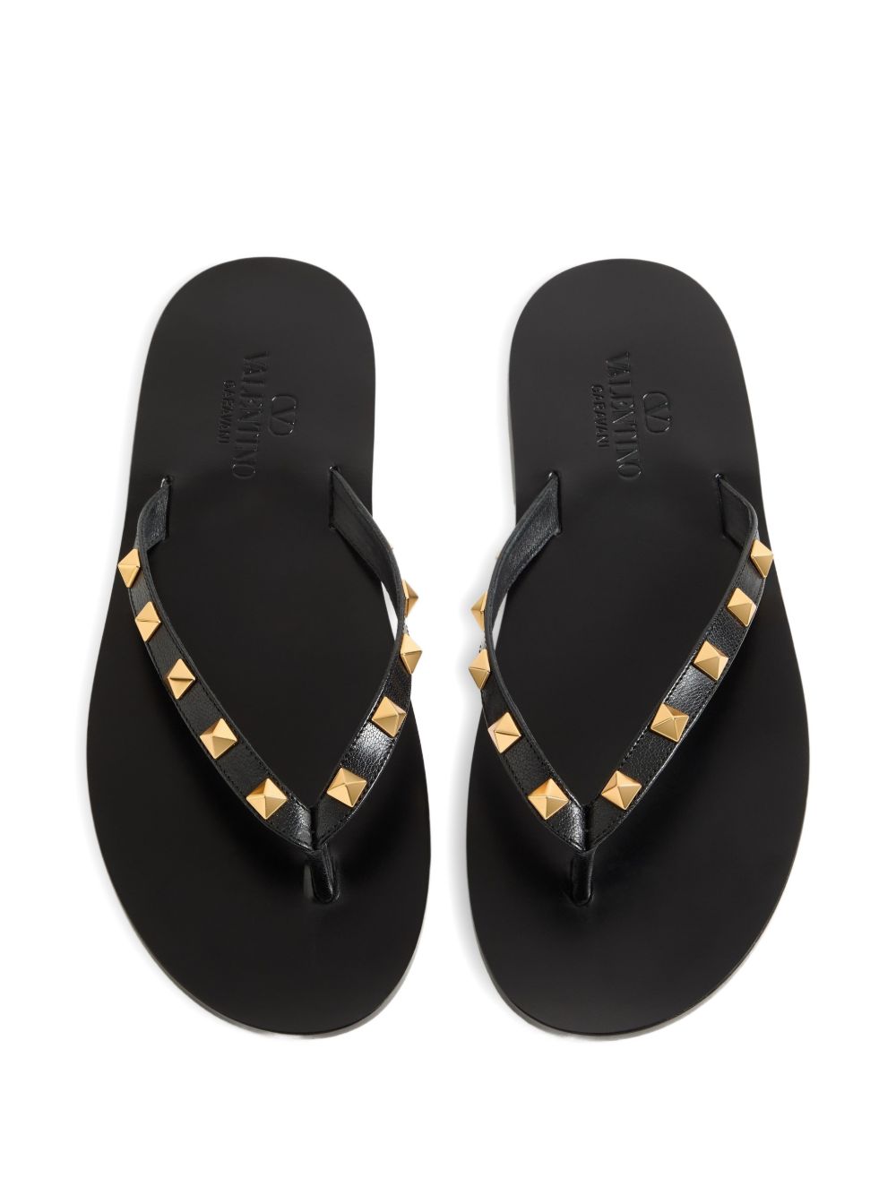Valentino Garavani Men Rockstud Leather Thong Sandals VALENTINO GARAVANI