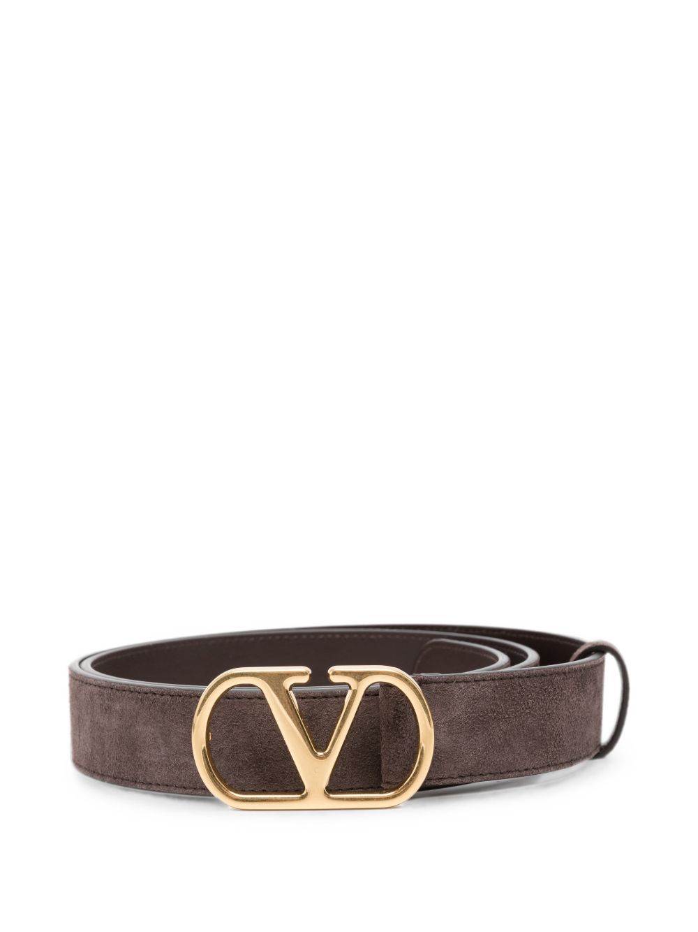 Valentino Garavani Men Vlogo Signature Suede Leather Belt VALENTINO GARAVANI
