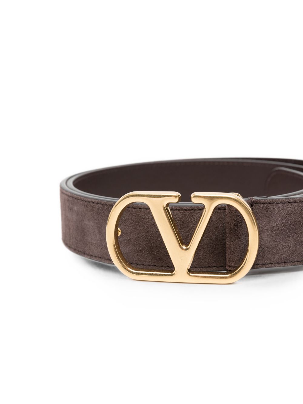 Valentino Garavani Men Vlogo Signature Suede Leather Belt VALENTINO GARAVANI