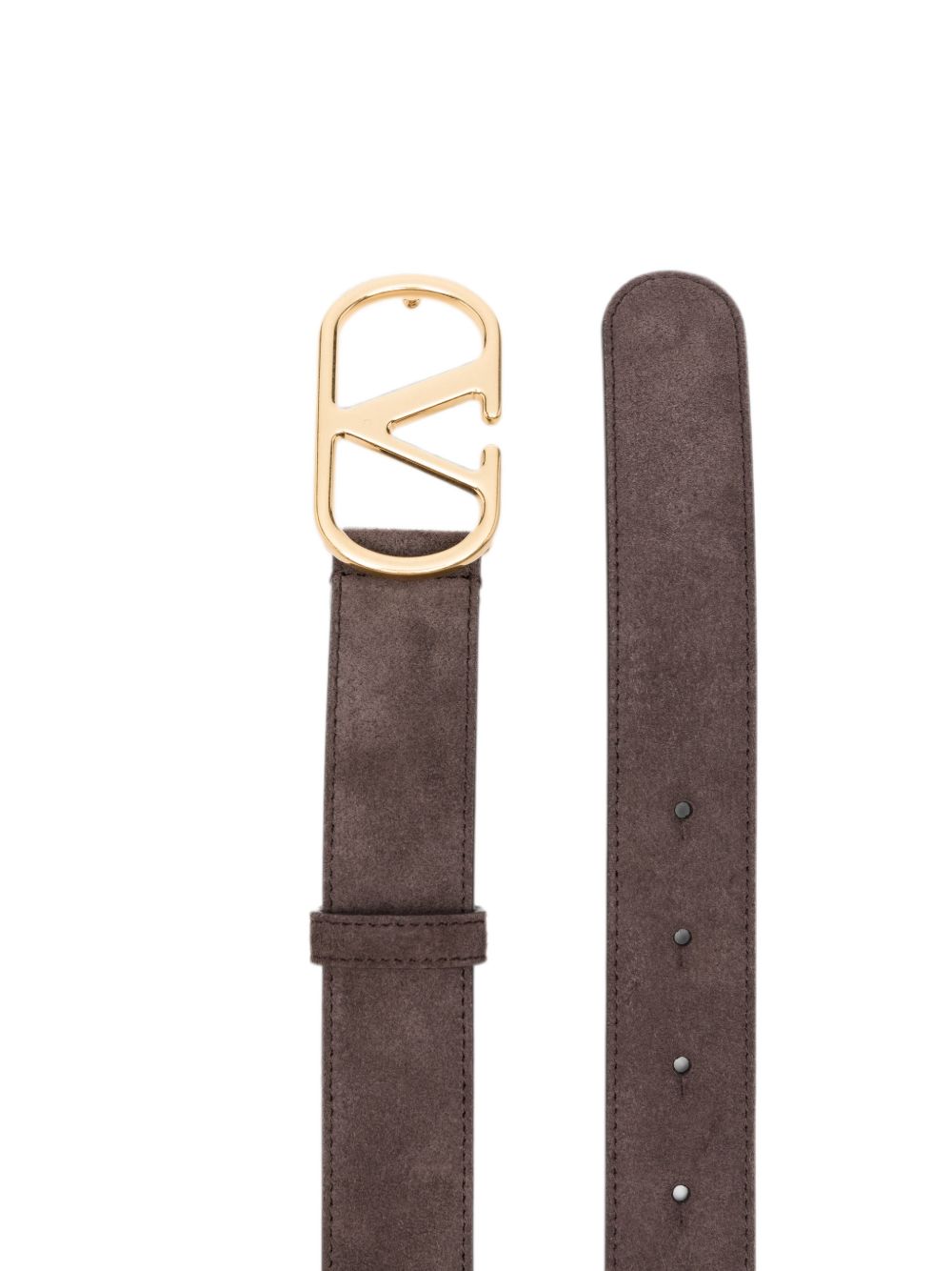 Valentino Garavani Men Vlogo Signature Suede Leather Belt VALENTINO GARAVANI