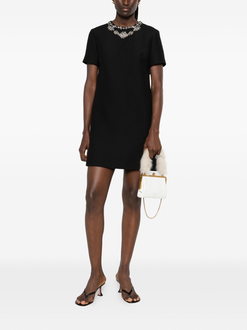 Valentino Women Wool And Silk Blend Mini Dress VALENTINO