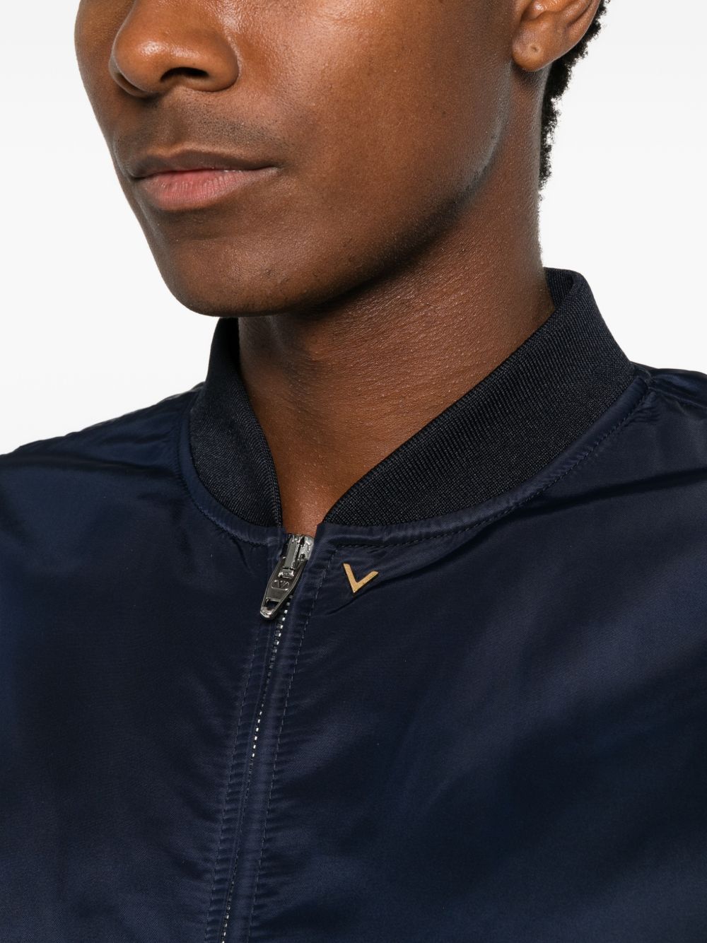 Valentino Men Vgold Nylon Bomber Jacket VALENTINO