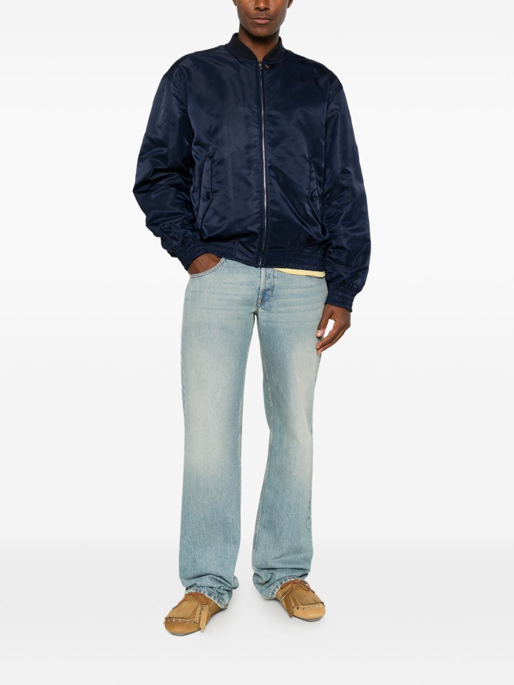 Valentino Men Vgold Nylon Bomber Jacket VALENTINO