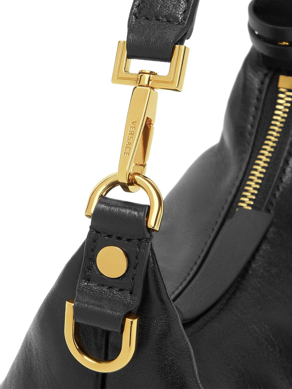 Versace Women Versace Tag Leather Hobo Bag VERSACE