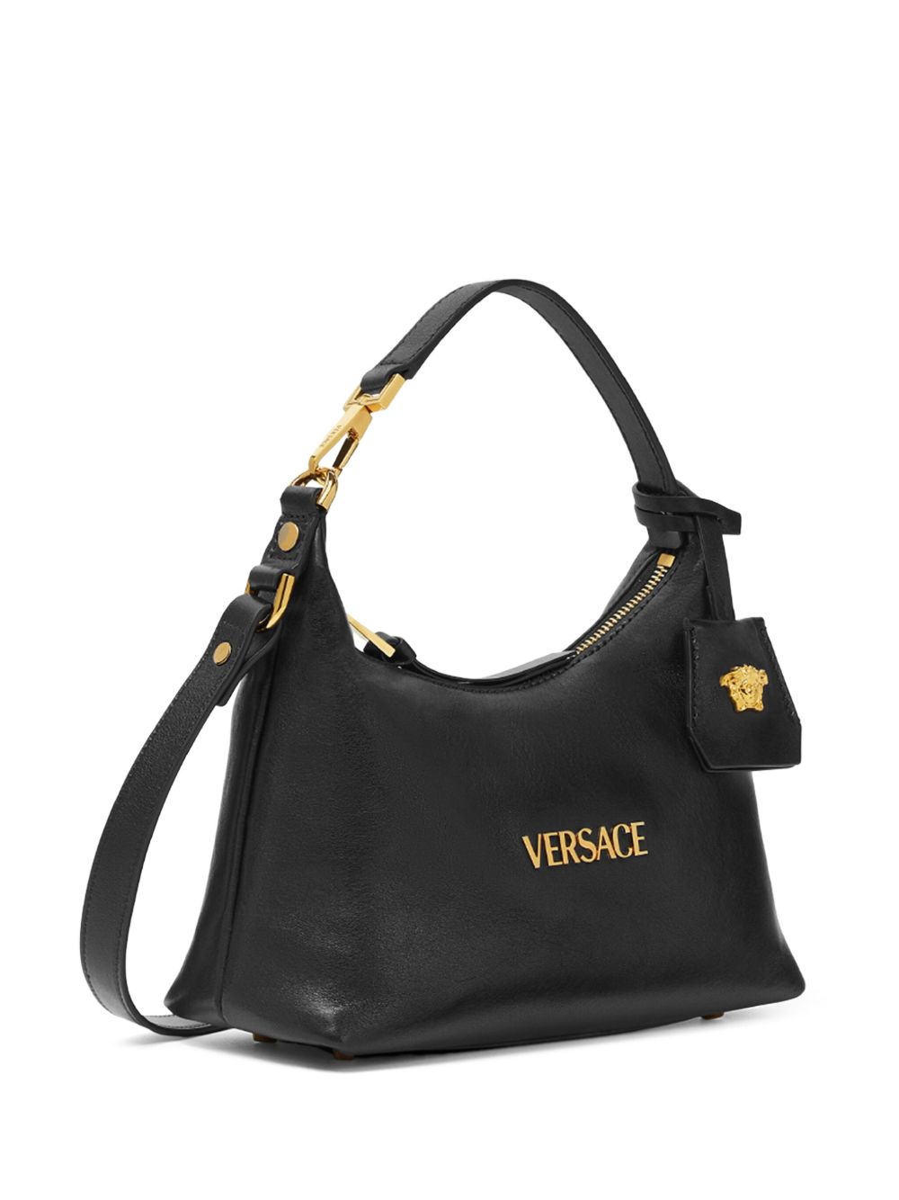 Versace Women Versace Tag Leather Hobo Bag VERSACE