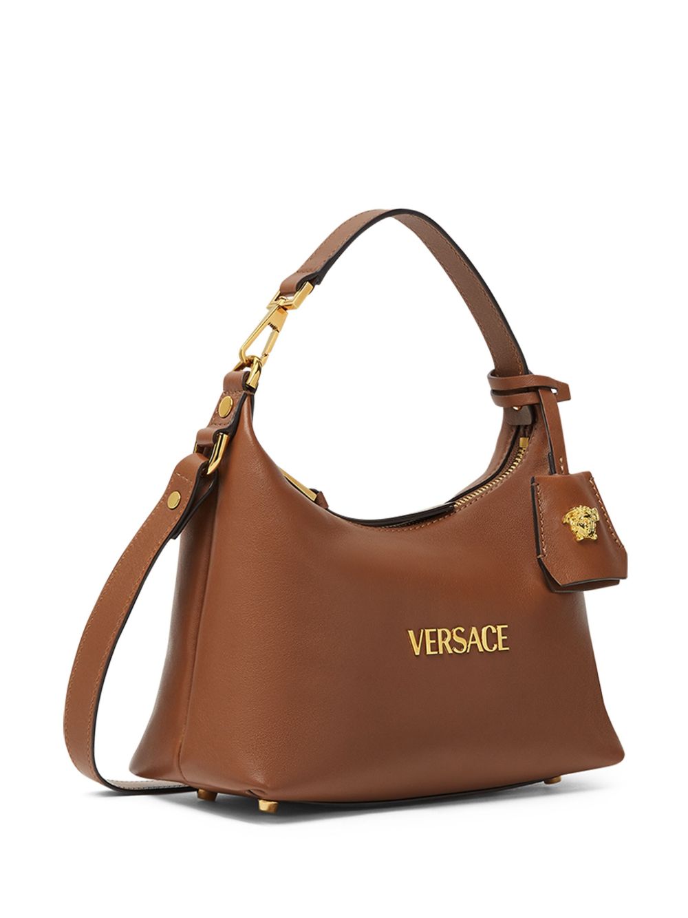 Versace Women Versace Tag Leather Hobo Bag VERSACE