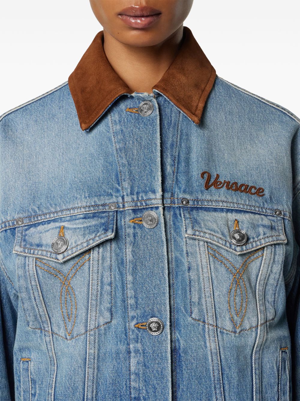 Versace Women Denim Cotton Jacket VERSACE
