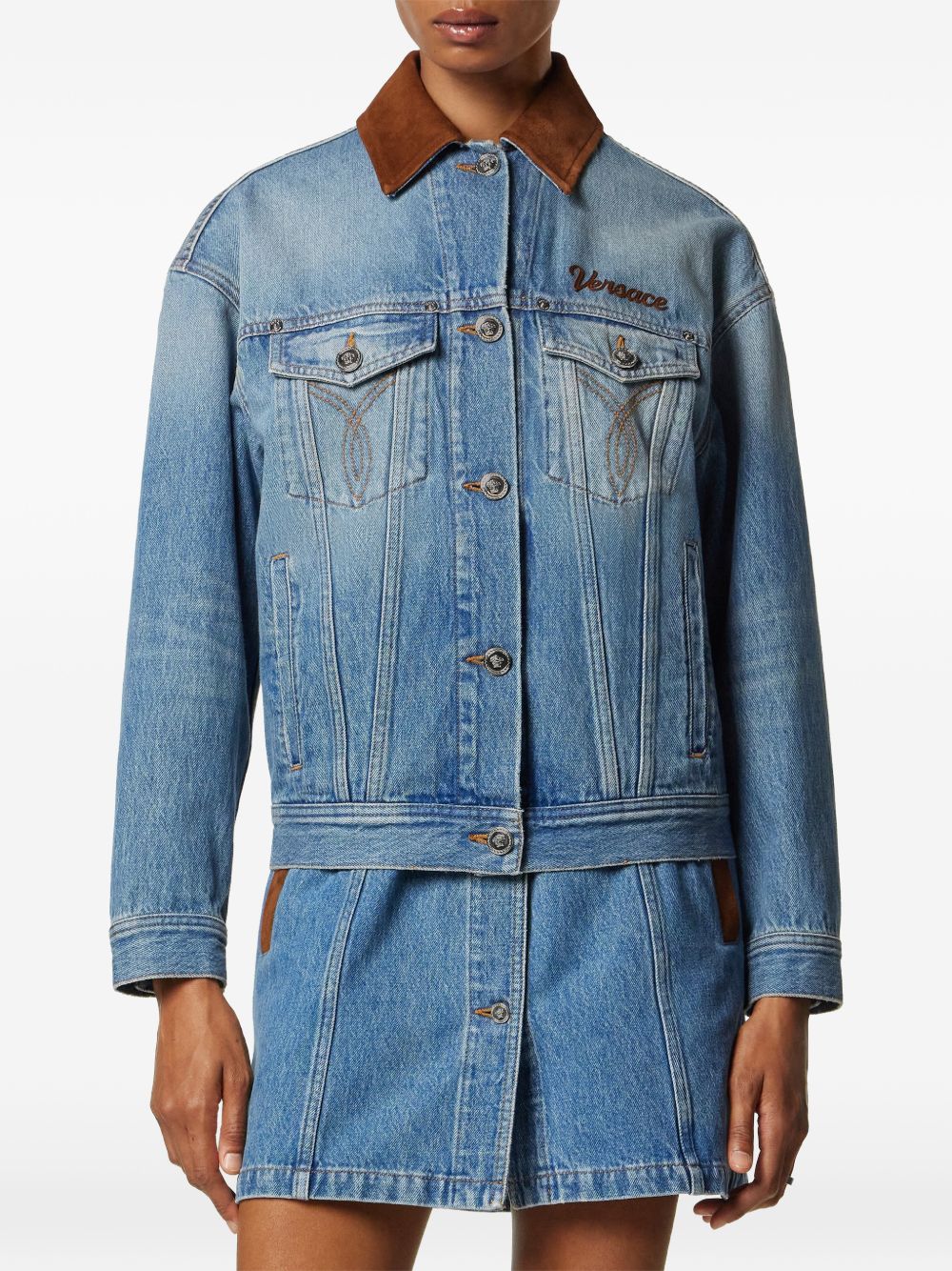 Versace Women Denim Cotton Jacket VERSACE