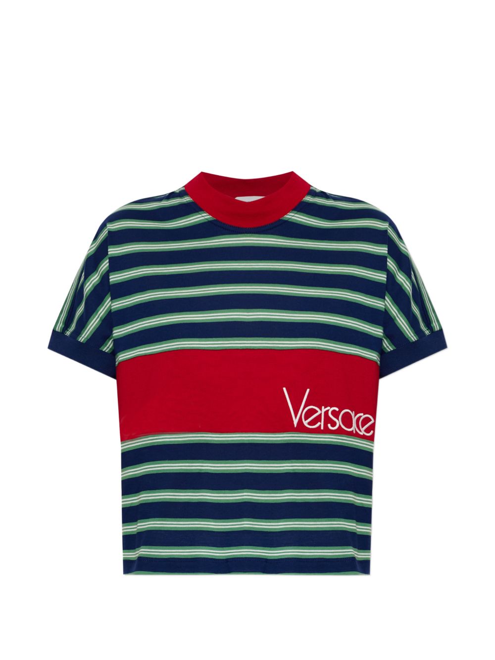 Versace Women Striped Cotton T-Shirt VERSACE