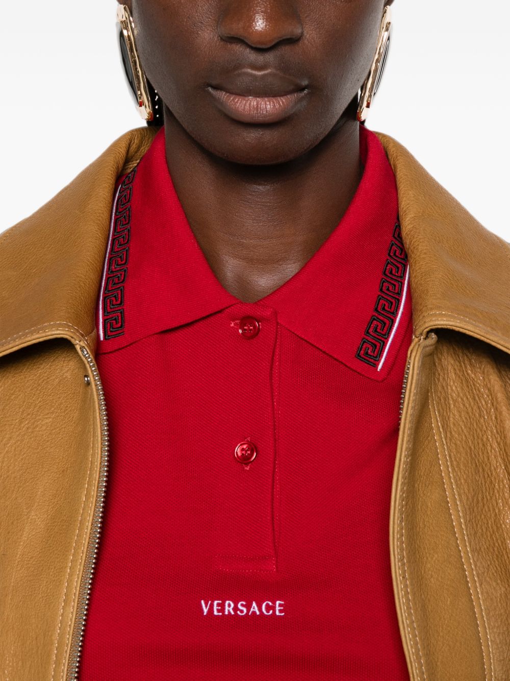 Versace Women Logo Cotton Polo Shirt