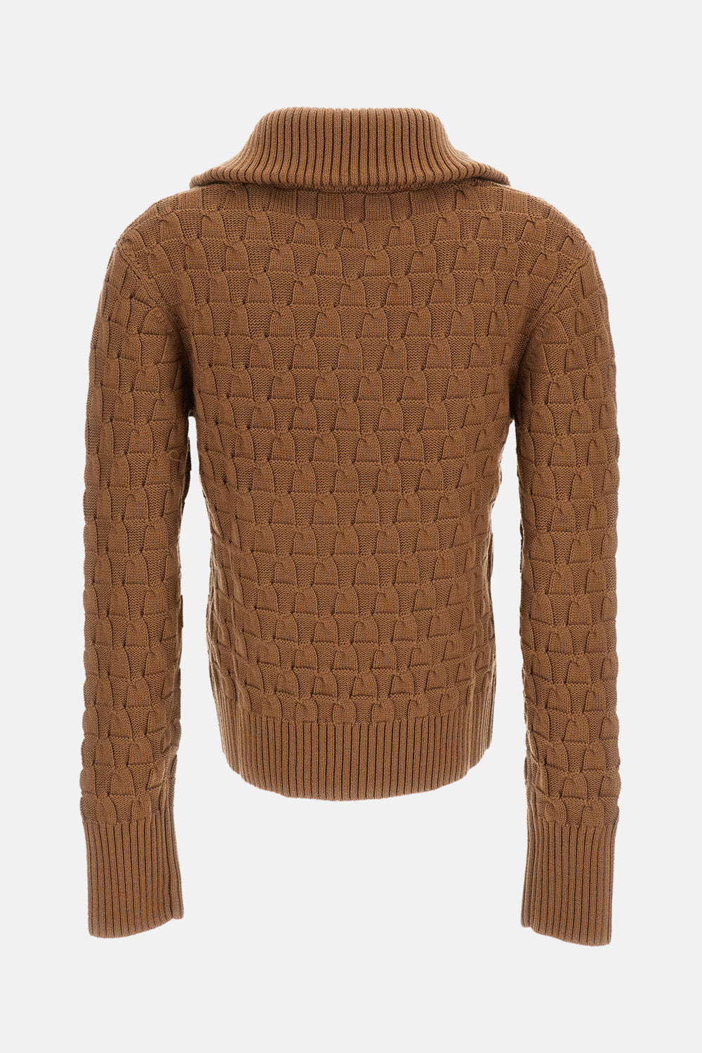Wales Bonner Women Acoustic Knitted Wool Half-Zip Turtleneck Sweater WALES BONNER