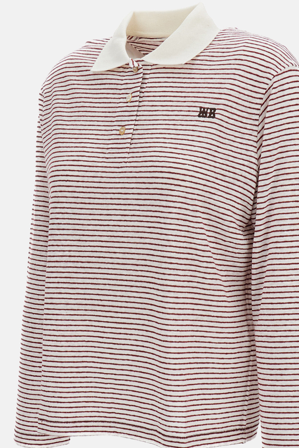 Wales Bonner Women Trust Striped Linen And Cotton Polo WALES BONNER