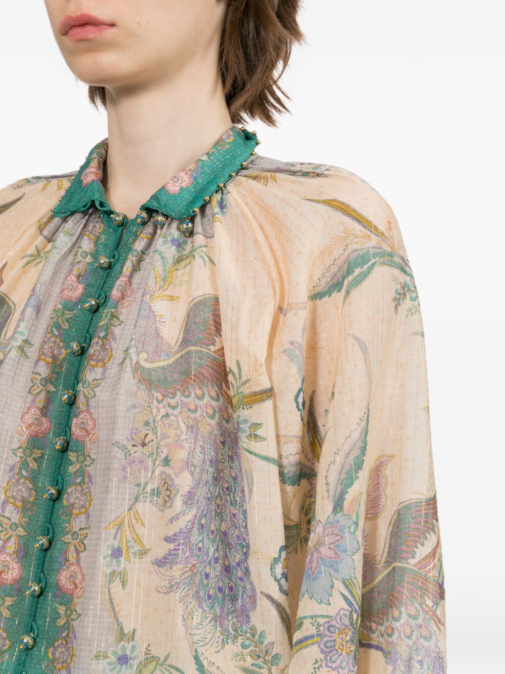 Zimmermann Women Indra Cotton And Silk Blouse ZIMMERMANN