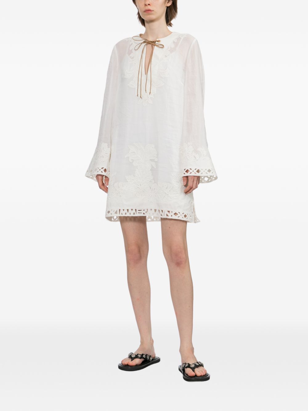 Zimmermann Women Indra Embroiderd Tunic Dress ZIMMERMANN