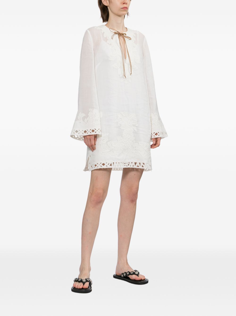 Zimmermann Women Indra Embroiderd Tunic Dress ZIMMERMANN