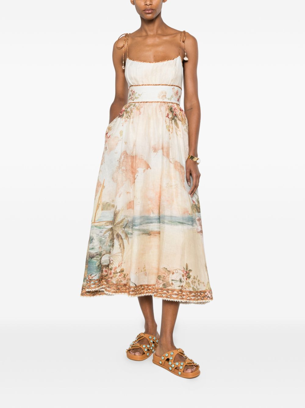 Zimmermann Women Mahon Linen Picnic Dress ZIMMERMANN