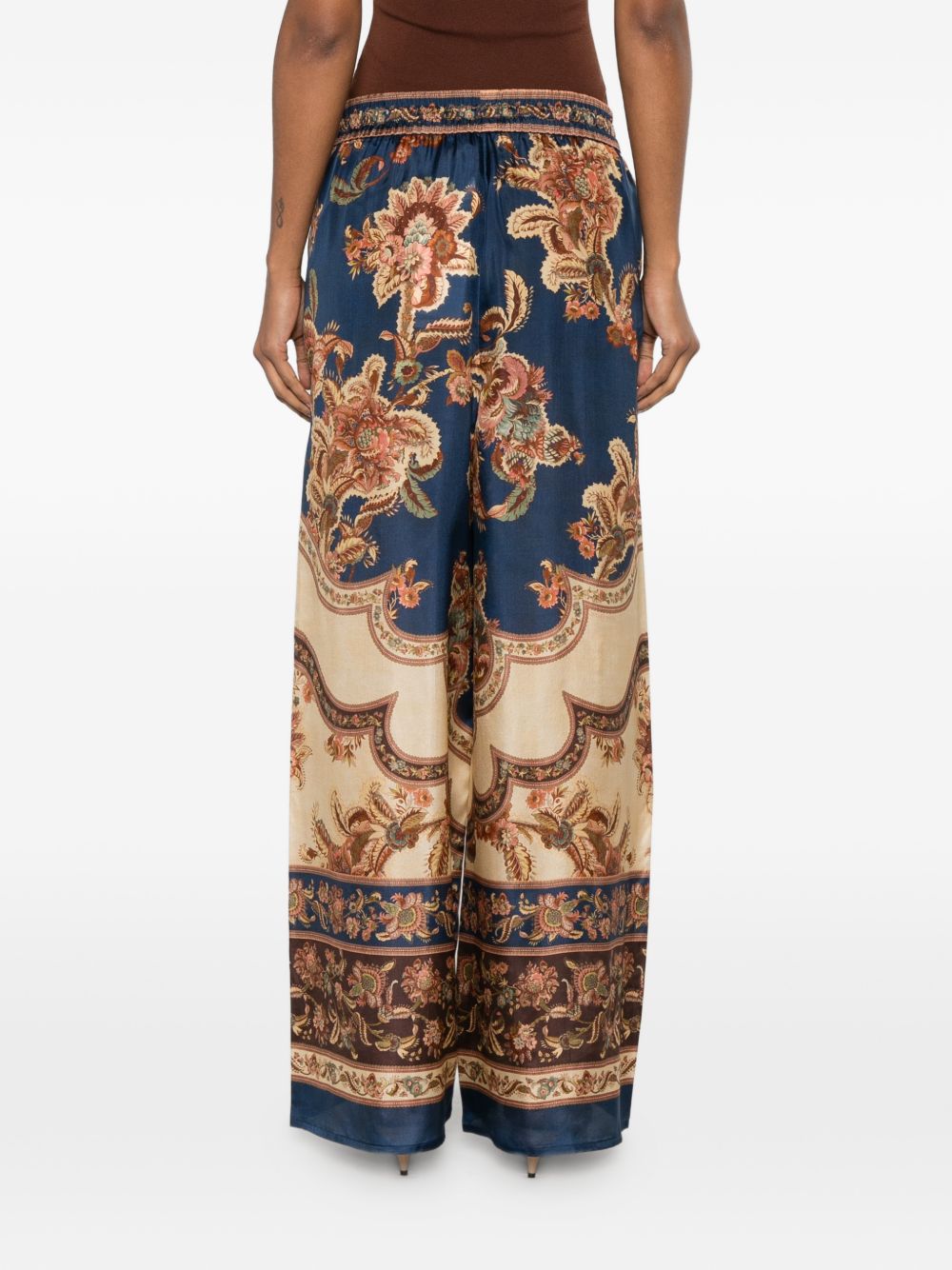 Zimmermann Women Aster Printed Silk Trousers ZIMMERMANN