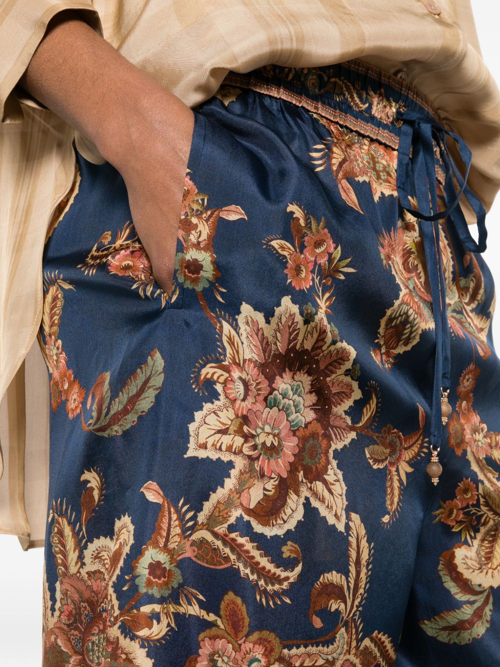 Zimmermann Women Aster Printed Silk Trousers ZIMMERMANN