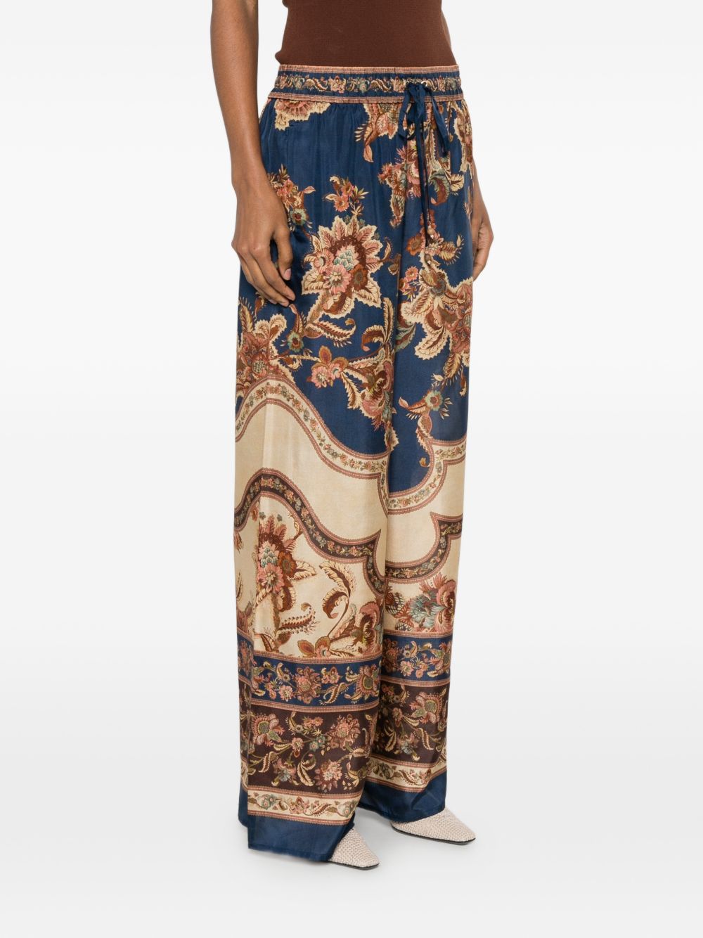 Zimmermann Women Aster Printed Silk Trousers ZIMMERMANN