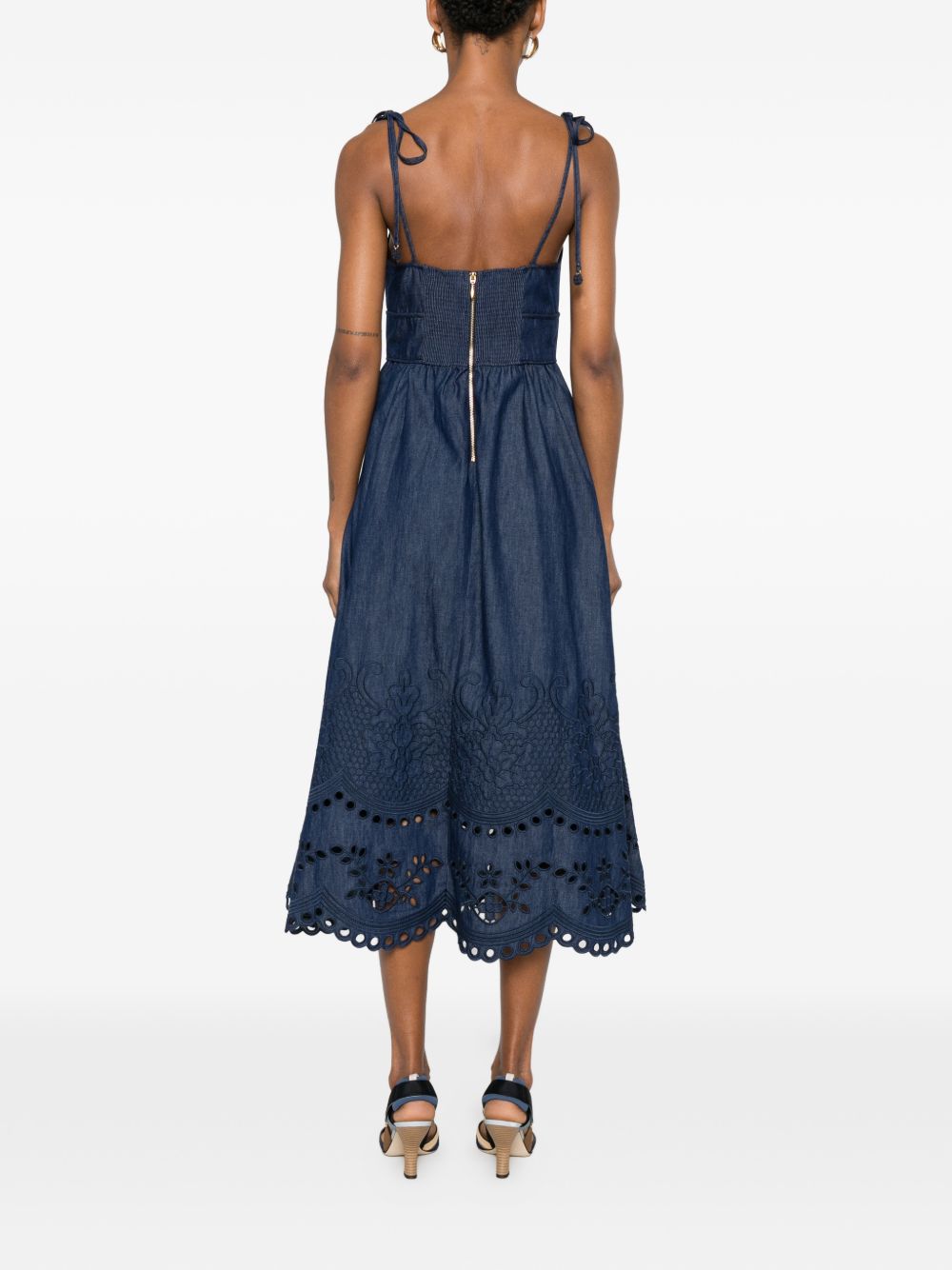 Zimmermann Women Mahon Denim Midi Dress ZIMMERMANN