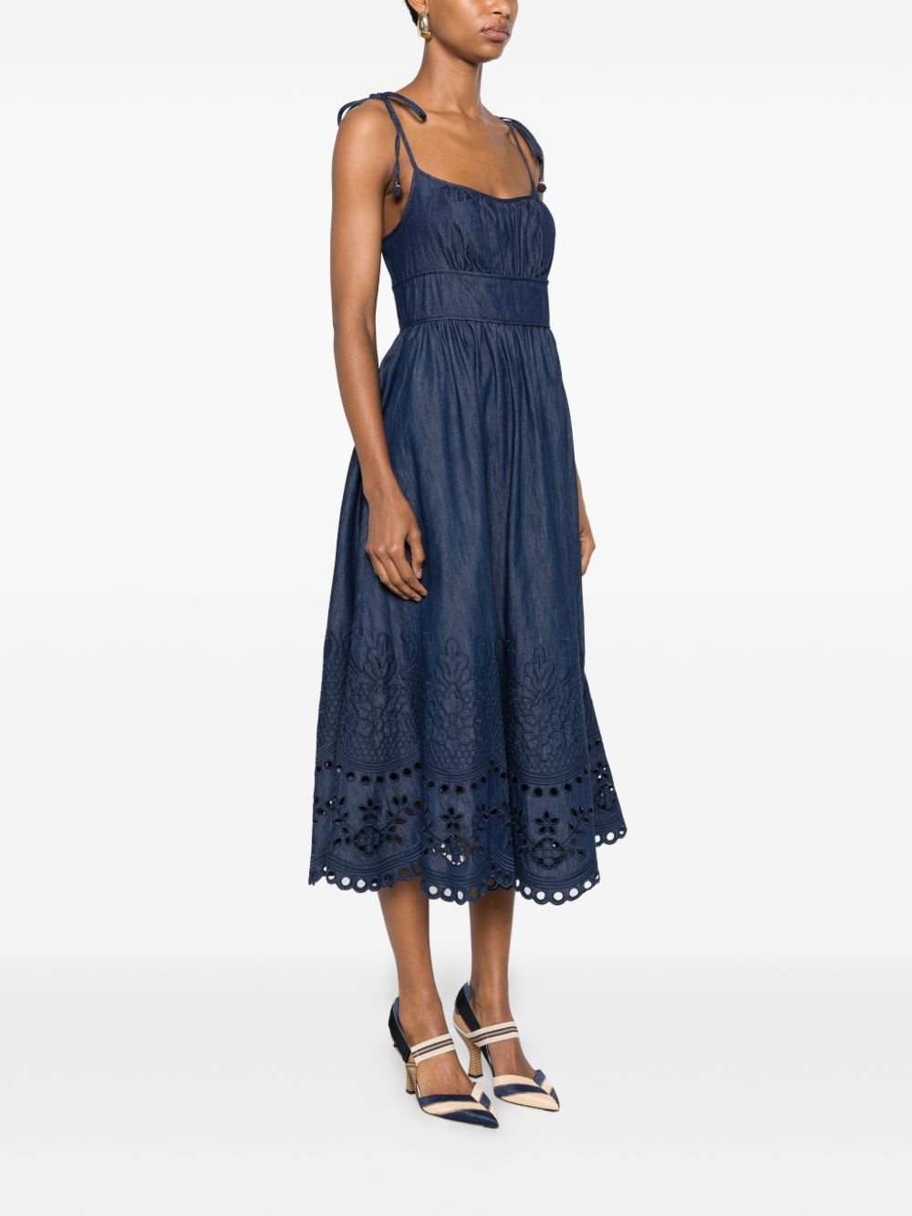 Zimmermann Women Mahon Denim Midi Dress ZIMMERMANN