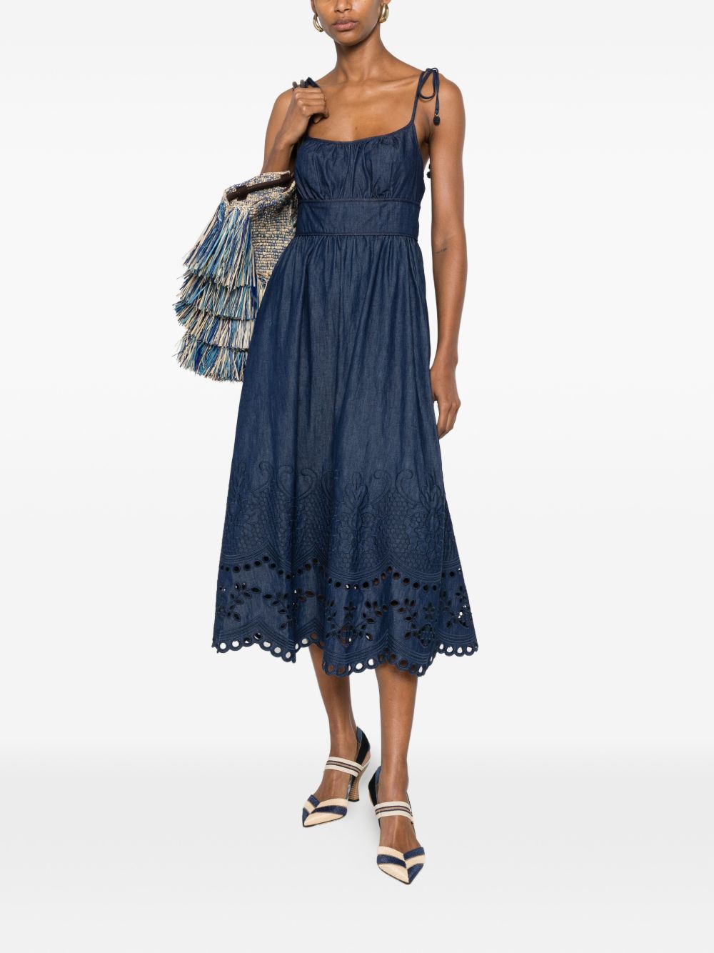 Zimmermann Women Mahon Denim Midi Dress ZIMMERMANN
