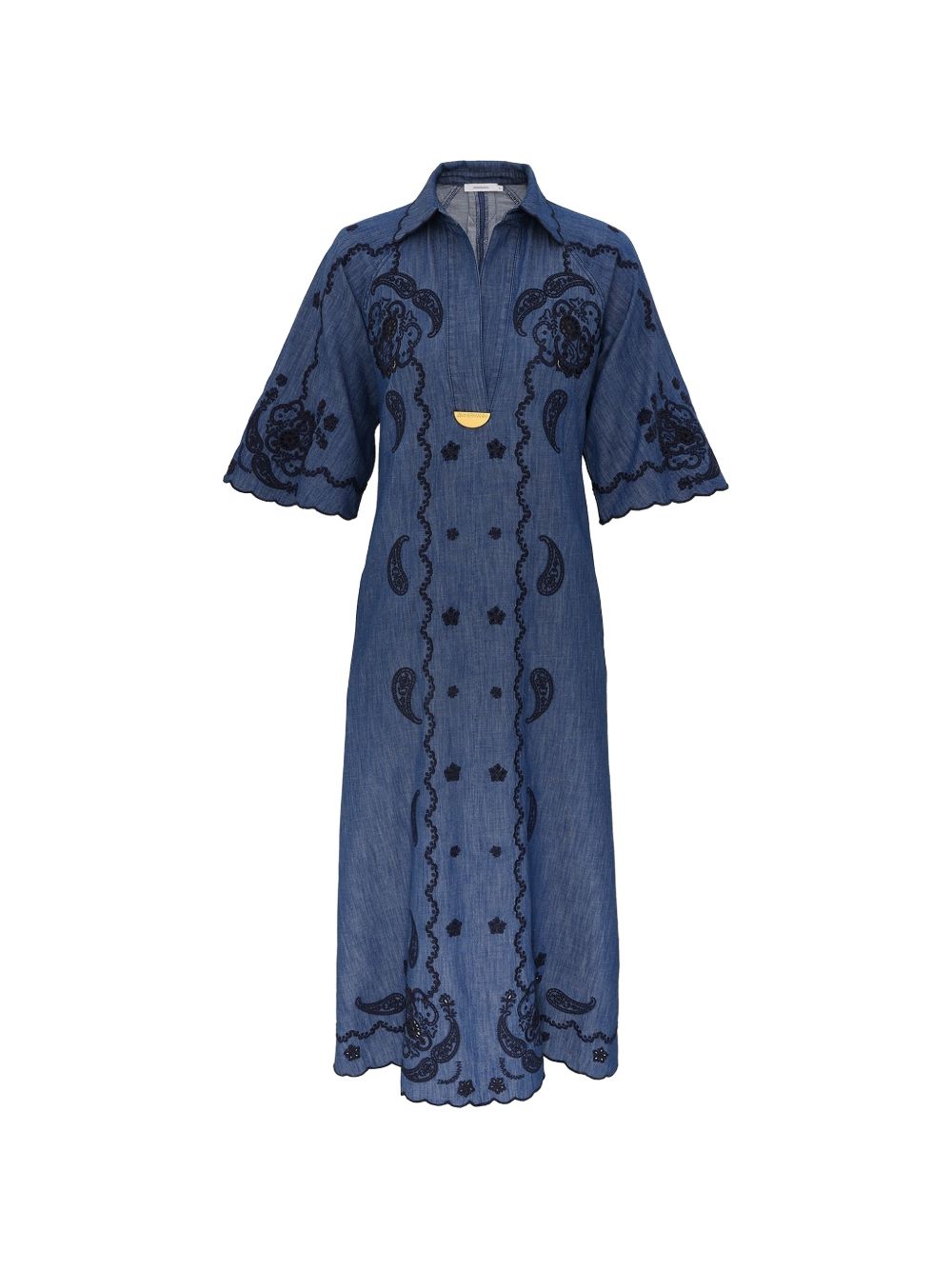 Zimmermann Women Aster Denim Midi Dress ZIMMERMANN