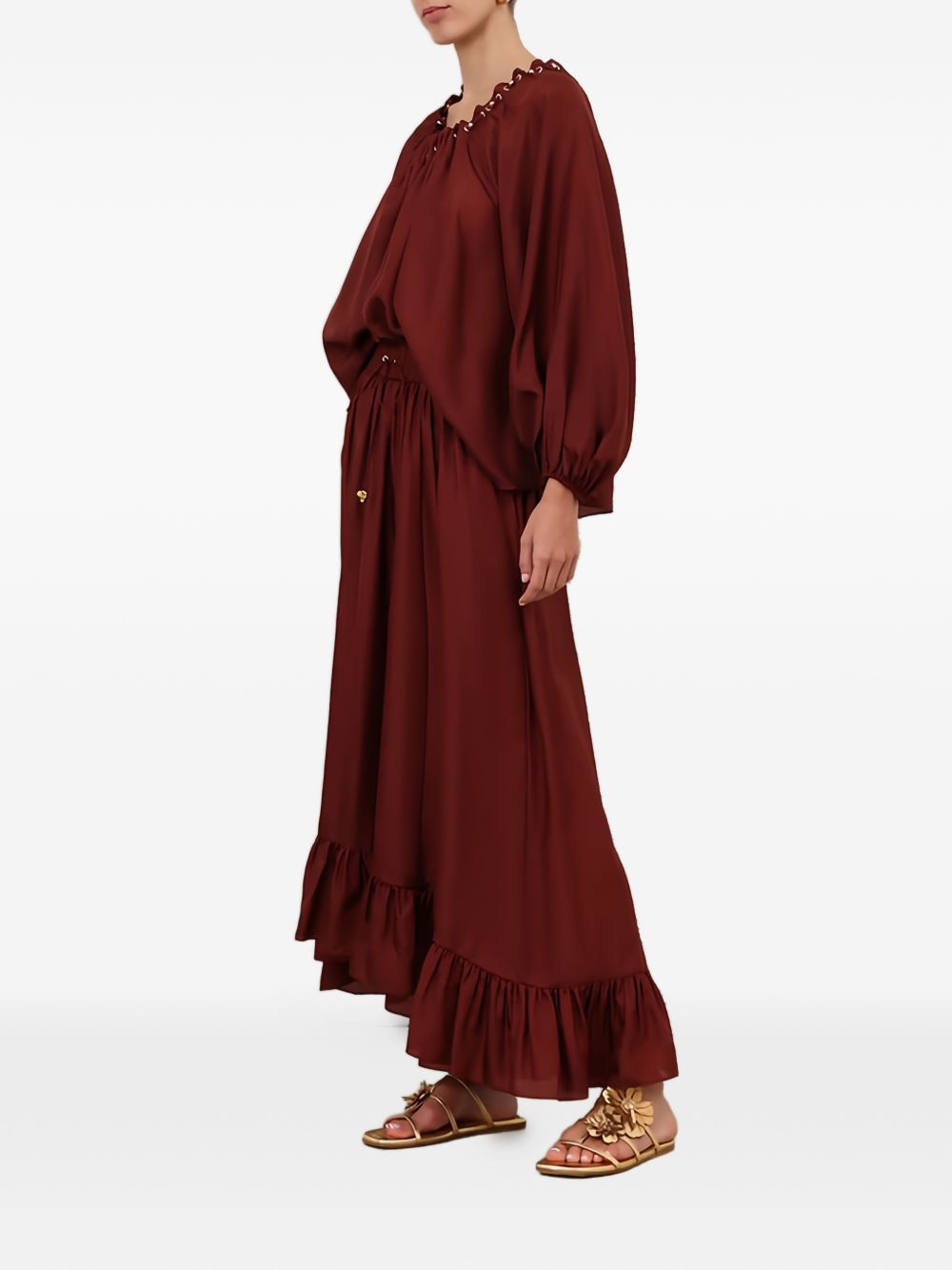 Zimmermann Women Aster Silk Maxi Skirt