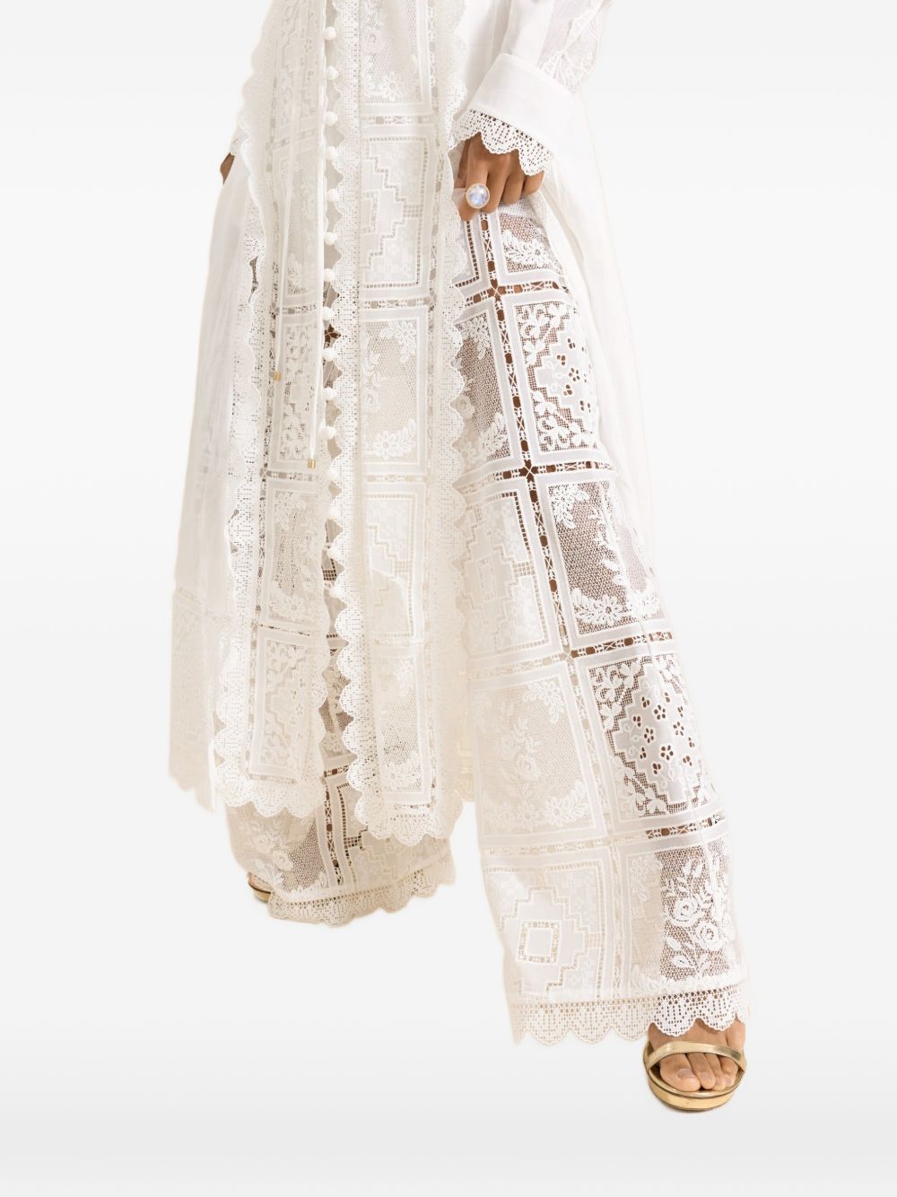 Zimmermann Women Aster Embroidered Trousers ZIMMERMANN
