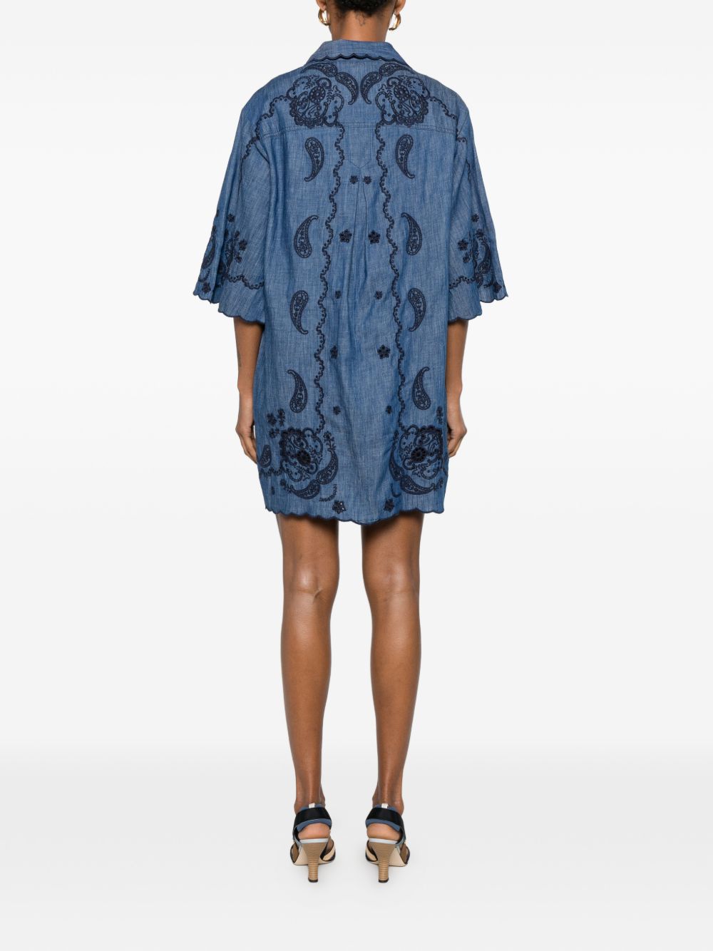 Zimmermann Women Aster Denim Mini Dress ZIMMERMANN