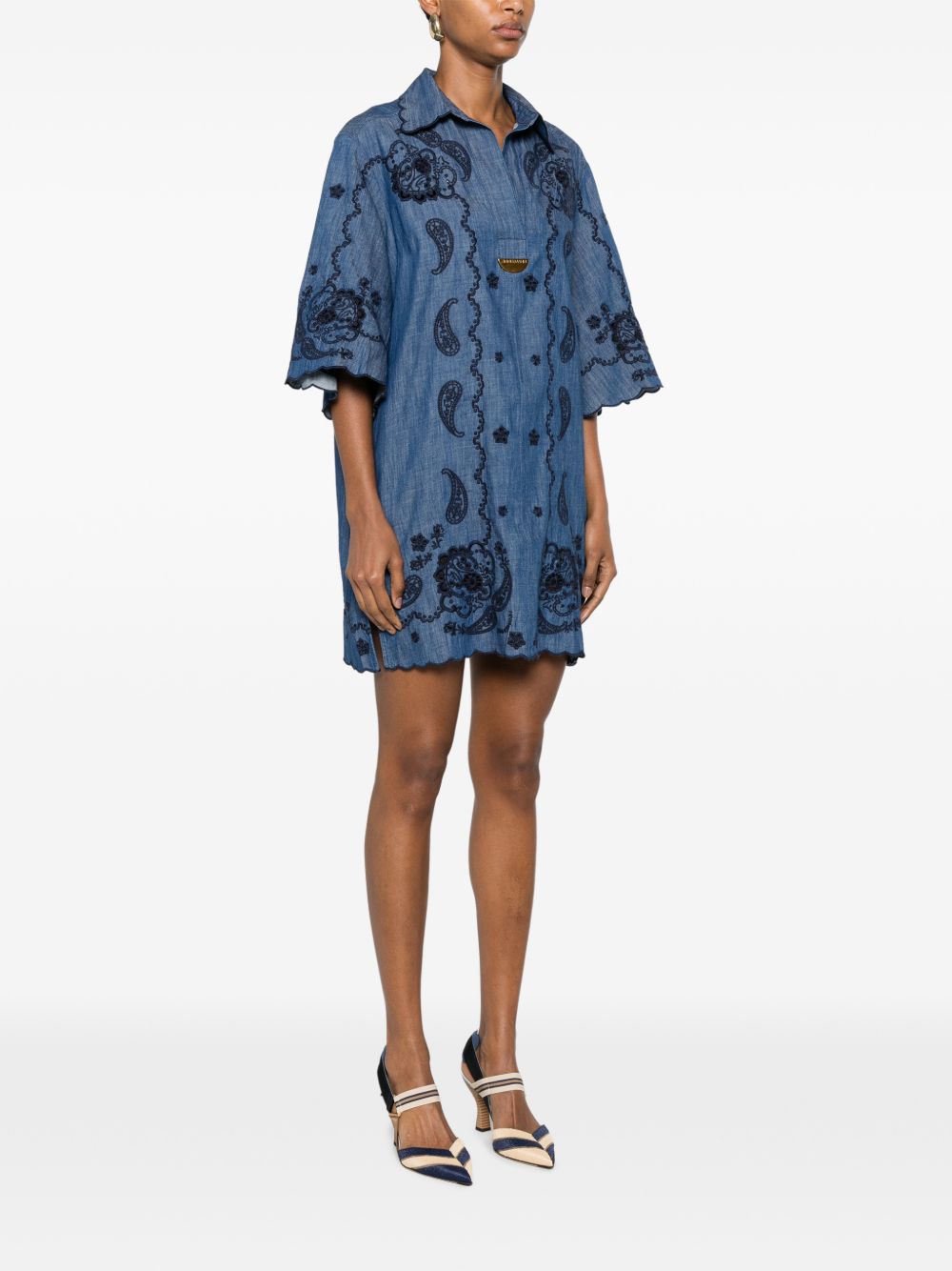 Zimmermann Women Aster Denim Mini Dress ZIMMERMANN
