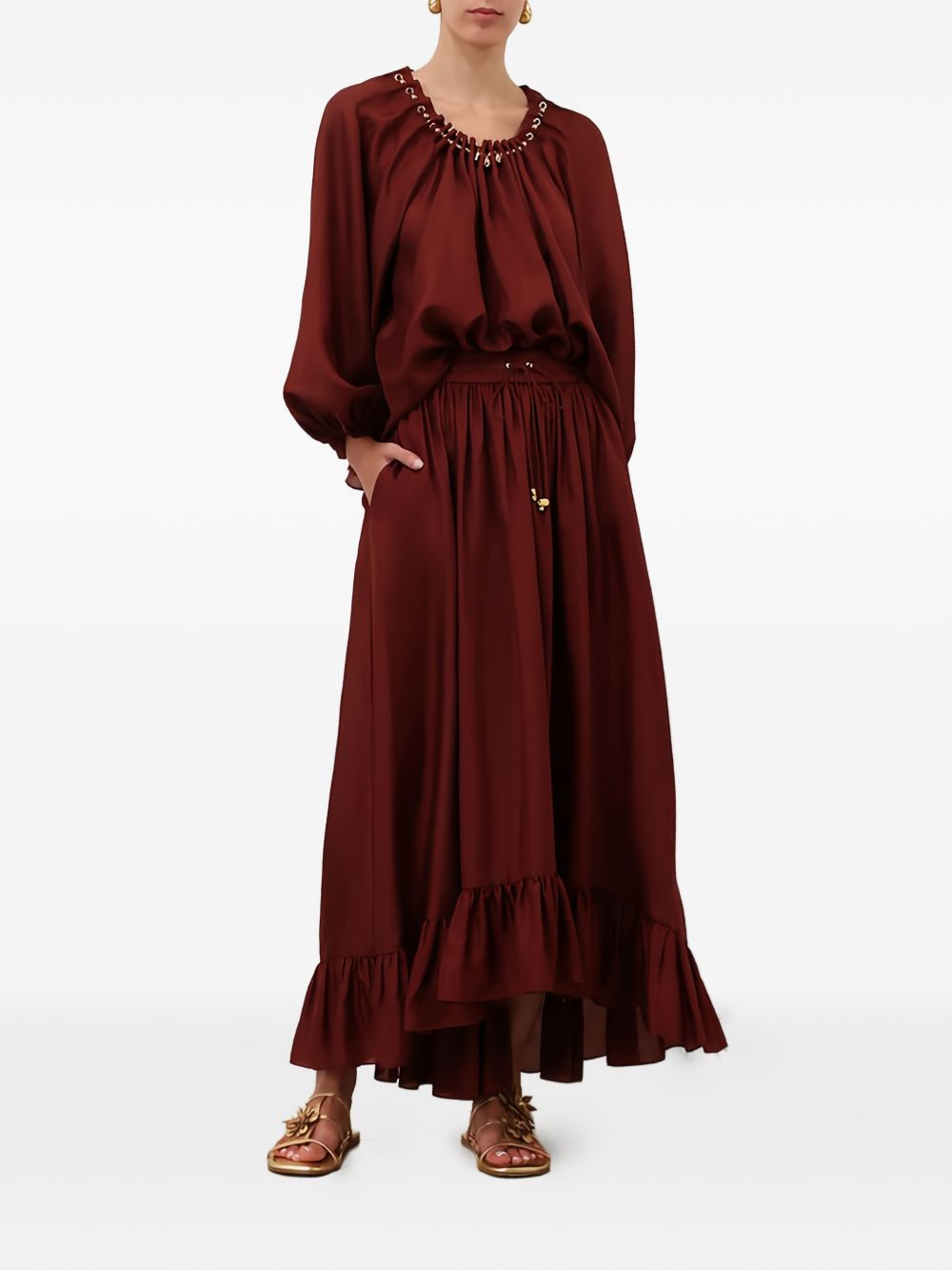 Zimmermann Women Aster Silk Maxi Skirt ZIMMERMANN
