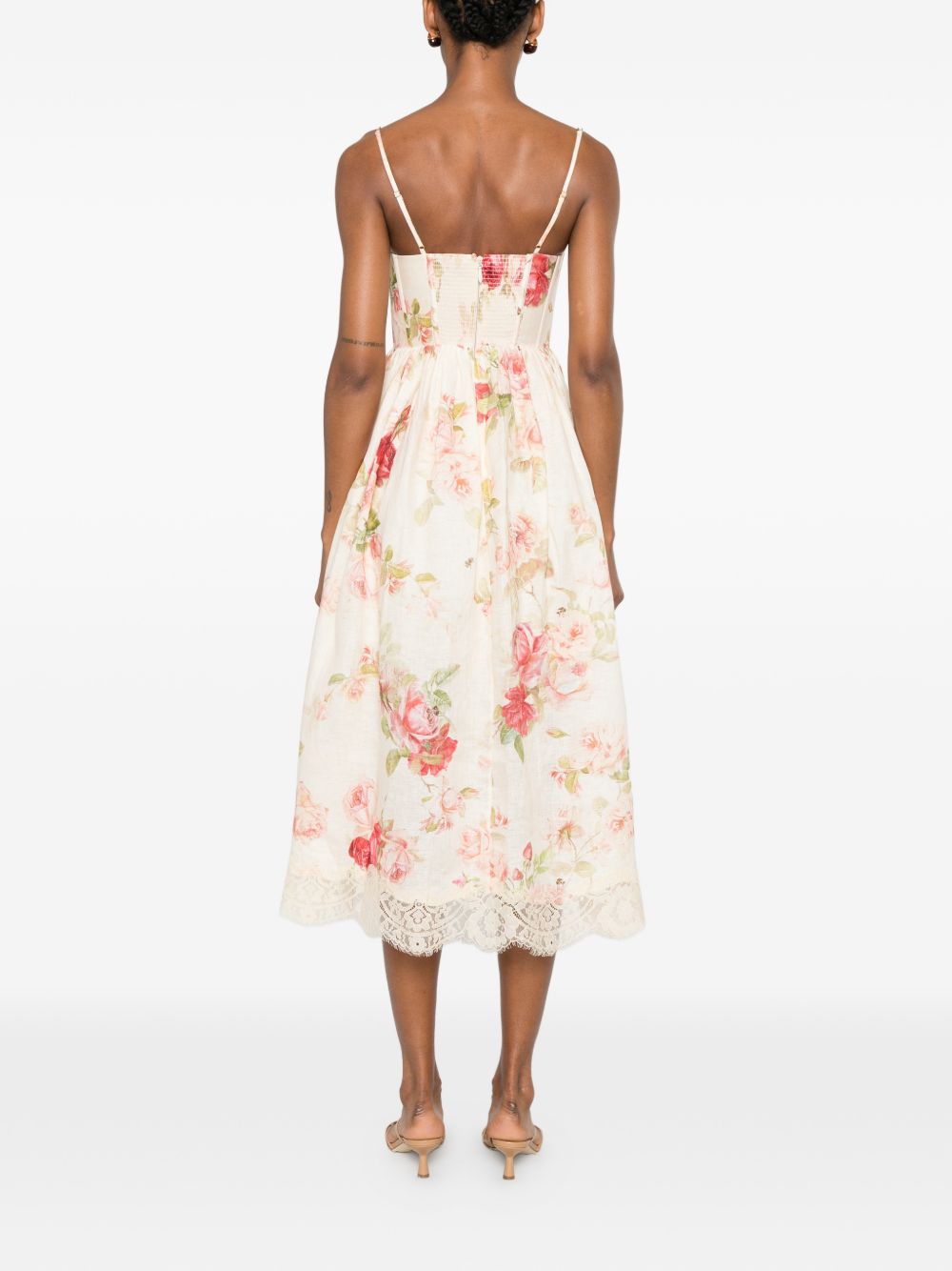 Zimmermann Women Roselight Linen Midi Dress ZIMMERMANN