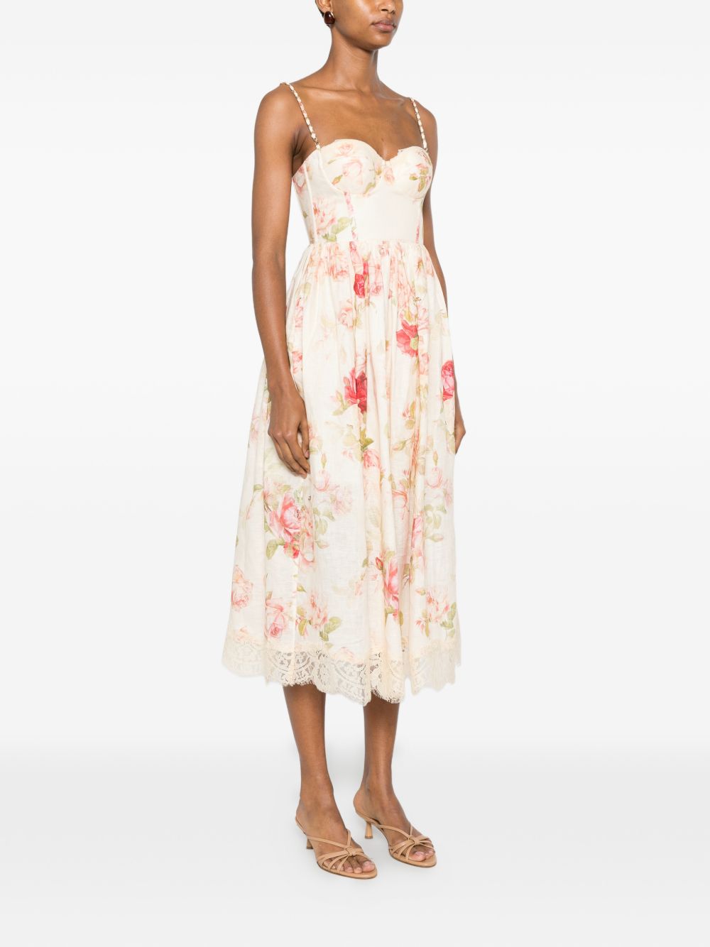 Zimmermann Women Roselight Linen Midi Dress ZIMMERMANN