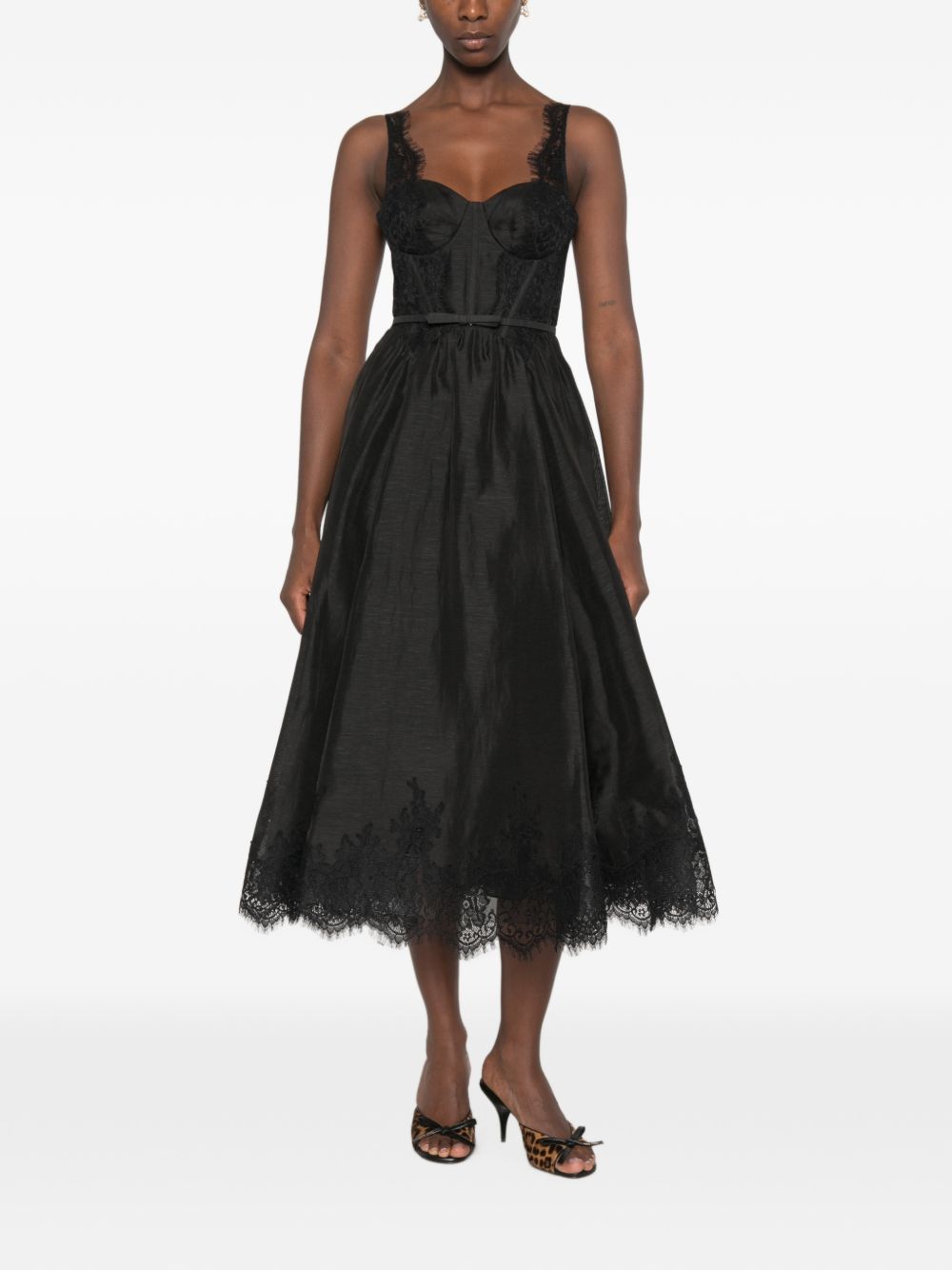 Zimmermann Women Valiant Silk And Linen Midi Dress ZIMMERMANN
