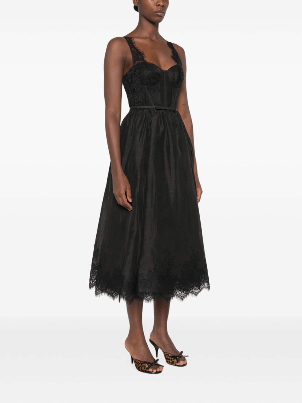 Zimmermann Women Valiant Silk And Linen Midi Dress ZIMMERMANN