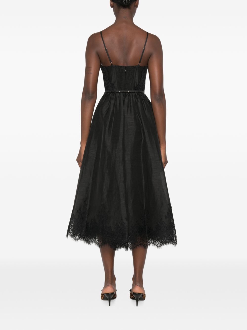 Zimmermann Women Valiant Silk And Linen Midi Dress ZIMMERMANN