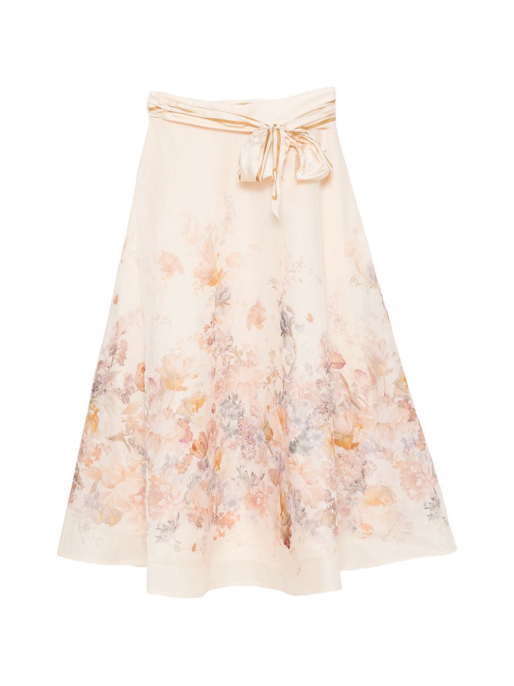 Zimmermann Women Ascent Linen And Silk Midi Skirt ZIMMERMANN