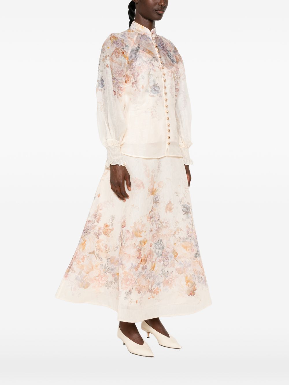 Zimmermann Women Ascent Linen And Silk Blouse ZIMMERMANN