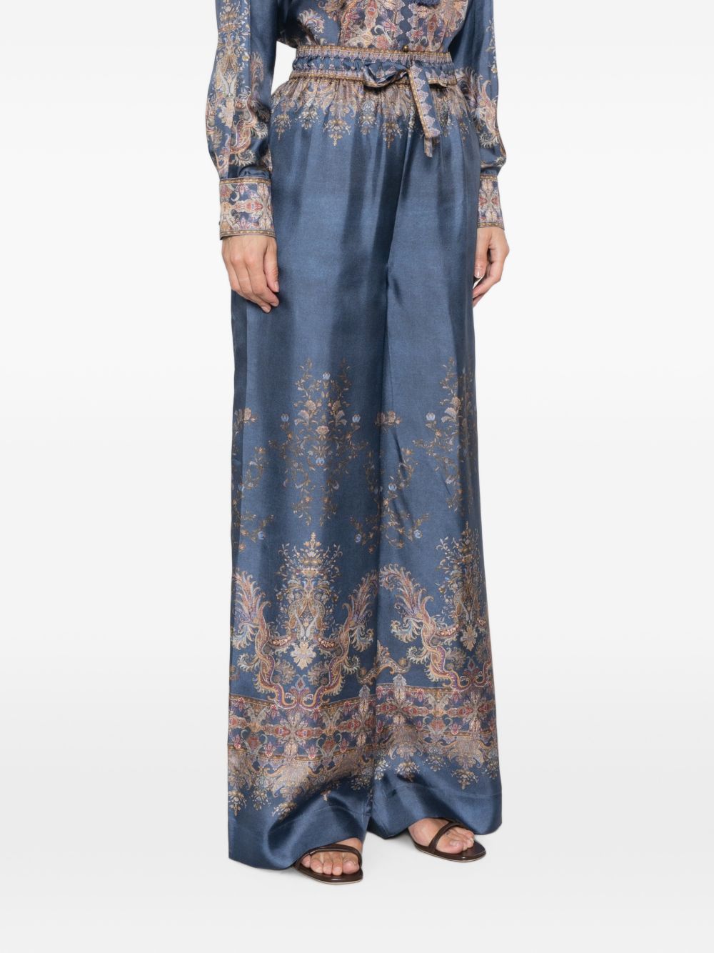 Zimmermann Women Valiant Printed Silk Trousers ZIMMERMANN