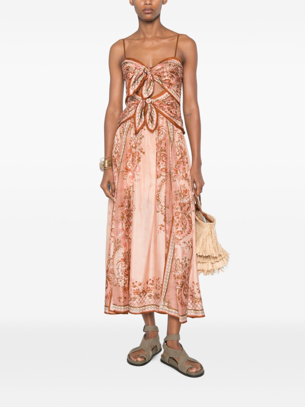 Zimmermann Women Aster Printed Silk Long Dress ZIMMERMANN