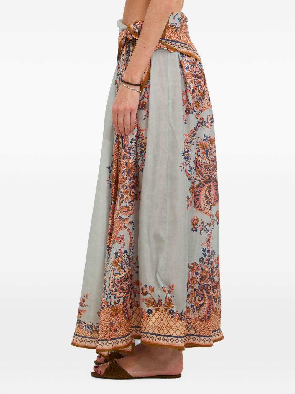 Zimmermann Women Aster Printed Silk Skirt ZIMMERMANN