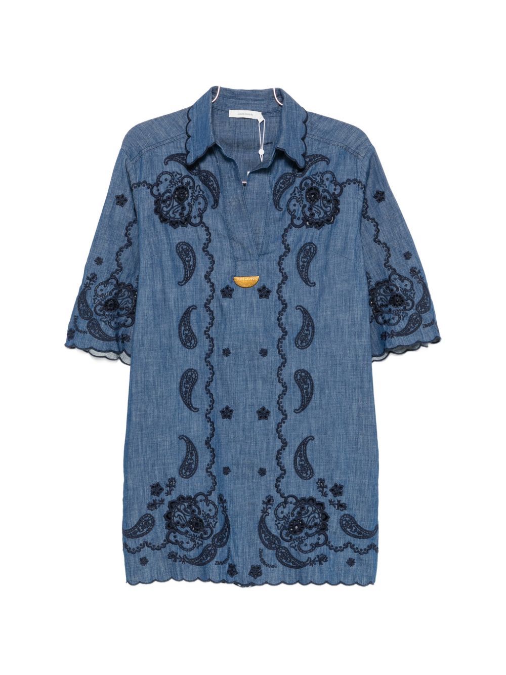Zimmermann Women Aster Denim Mini Dress ZIMMERMANN